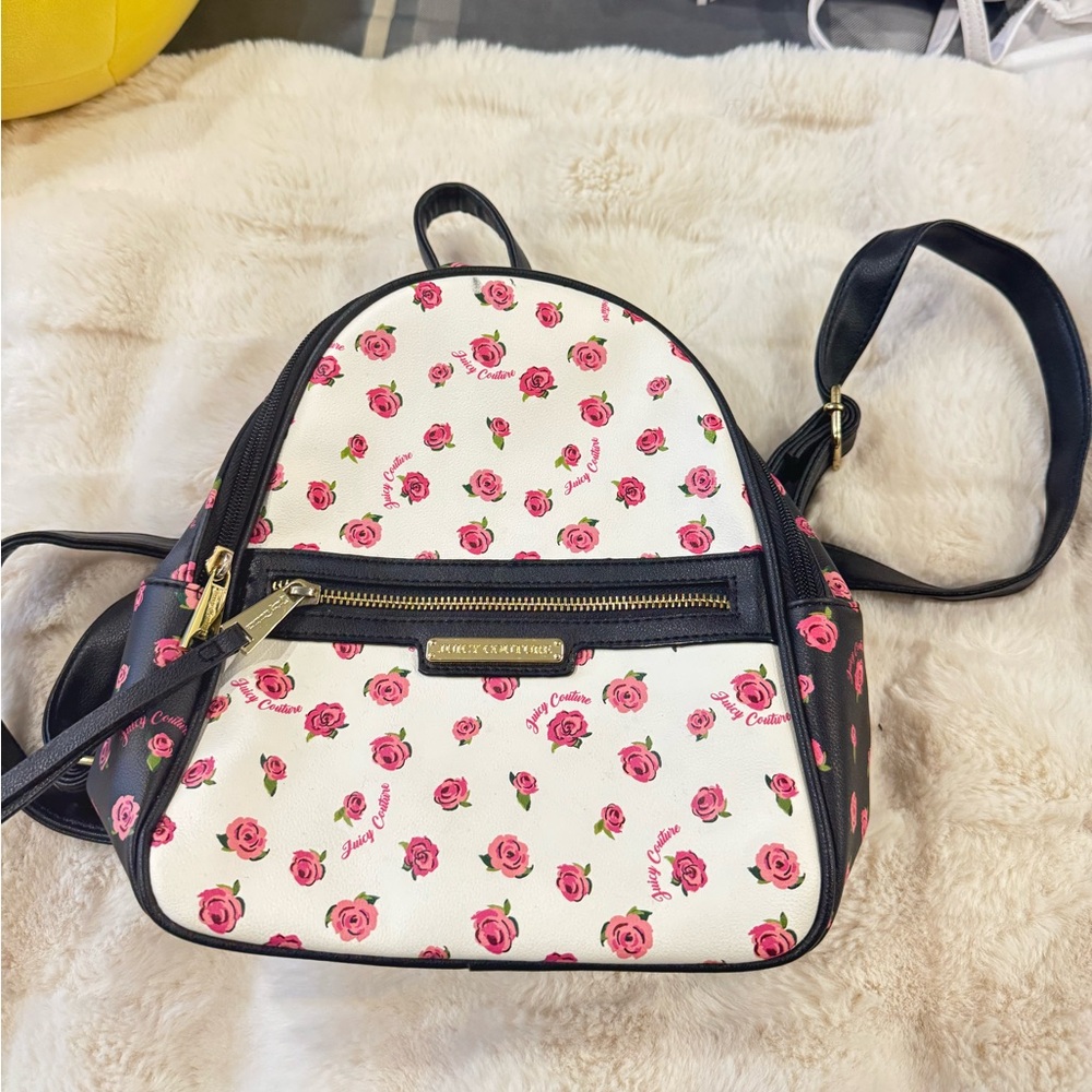 Juicy Couture Black and White Backpack with Playful Design